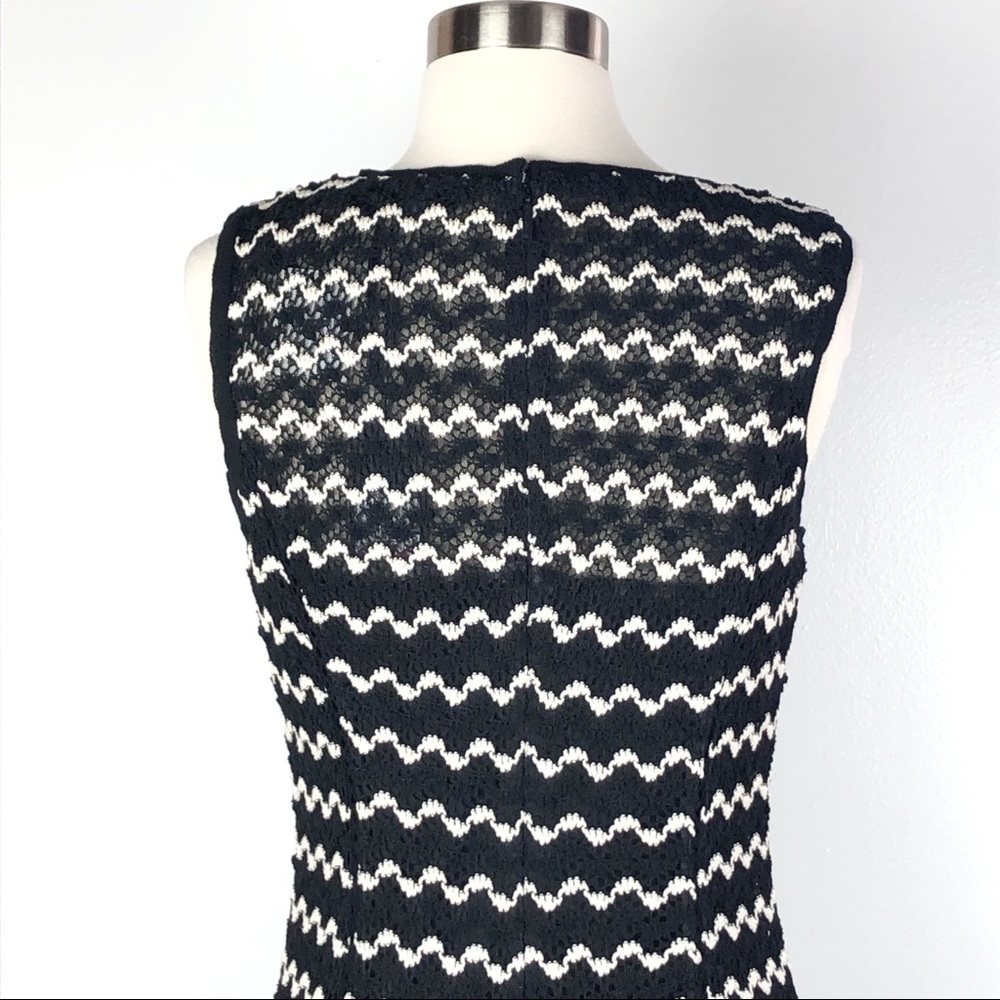 KARL LAGERFELD fit flare dress black white crochet - Picture 6 of 8